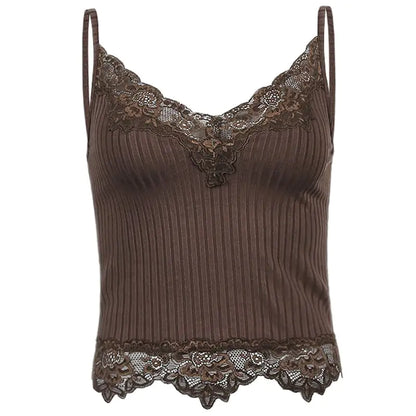 Sexy Irregular V-neck Lace Women's Sling Top